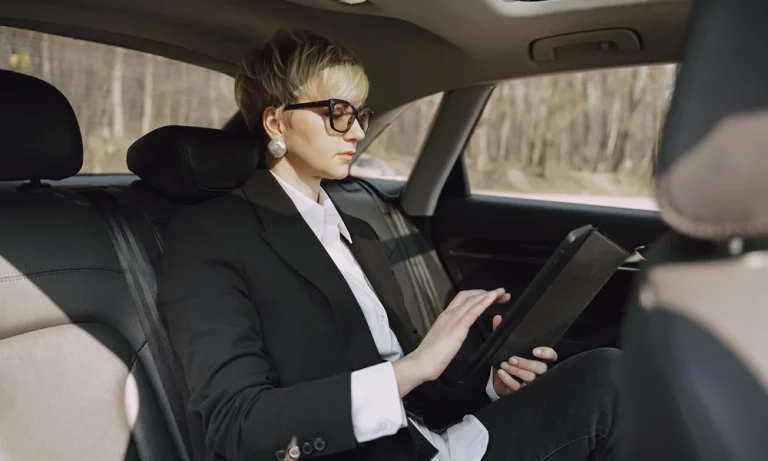 working in the car chauffeur productivity