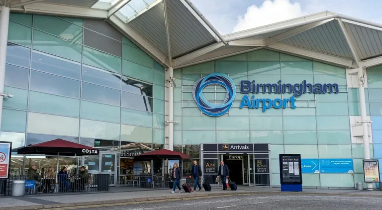 Artist impression of the front of an expanded Birmingham Airport terminal from the draft master plan
